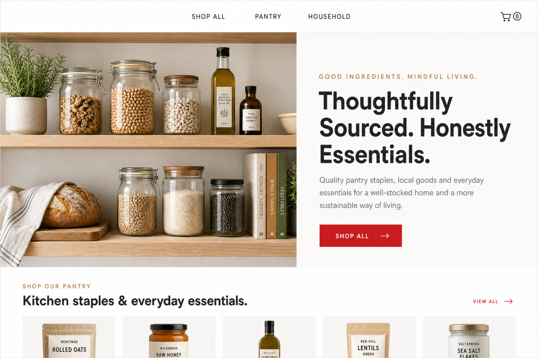 A Mimnu-built storefront on desktop